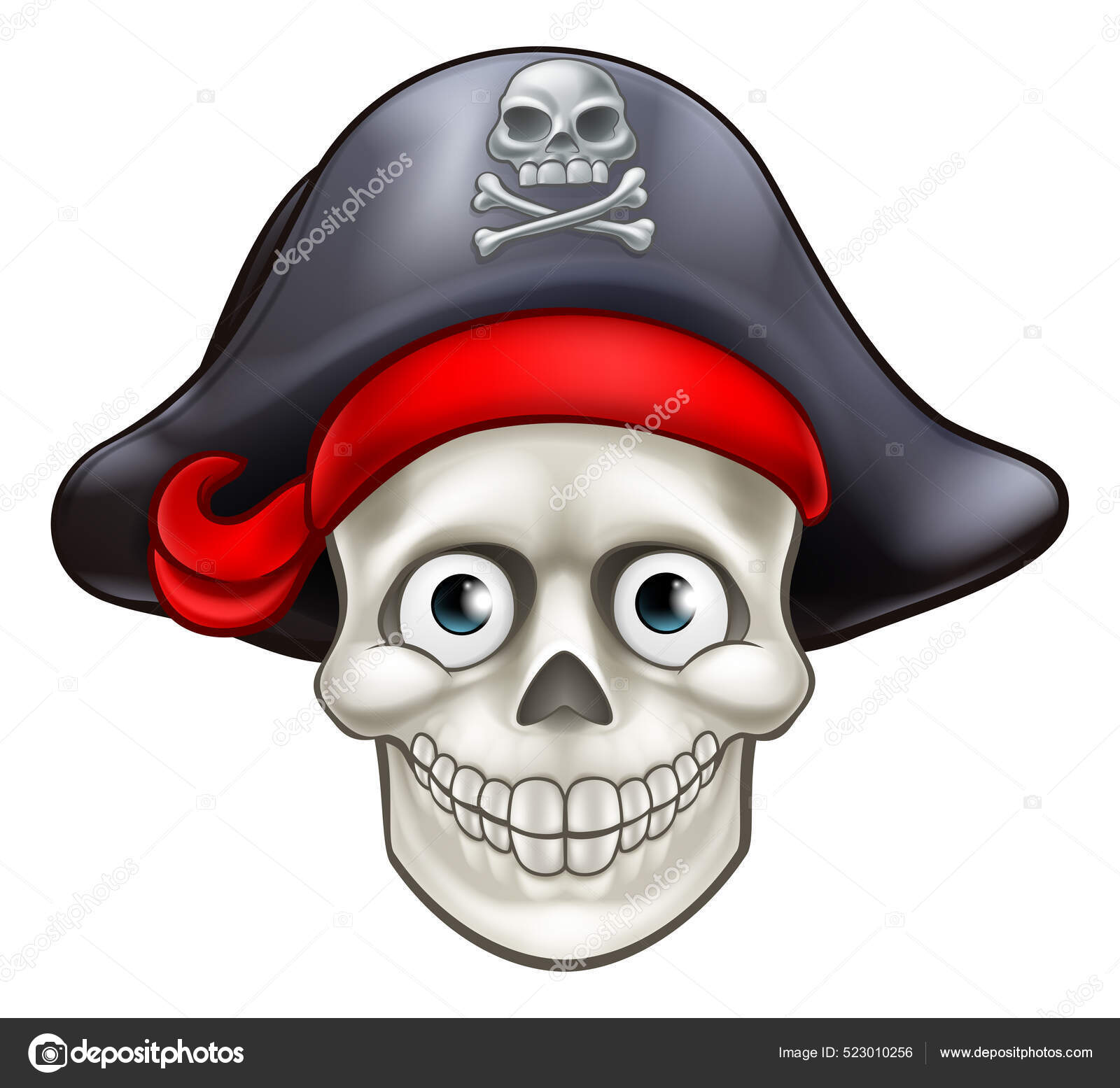 Ilustração de pirata de caveira para roupas