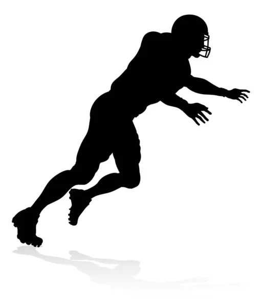 American Football Player Silhouette — Stock Vector