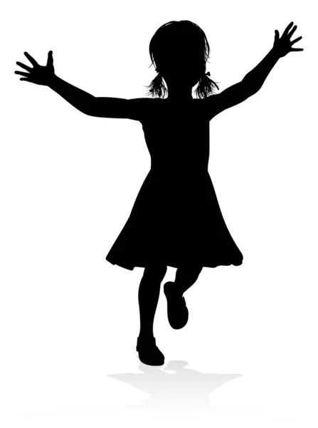 Silhouette enfant enfant — Image vectorielle