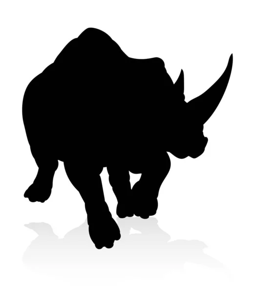 Silhouette animale Rhino — Image vectorielle