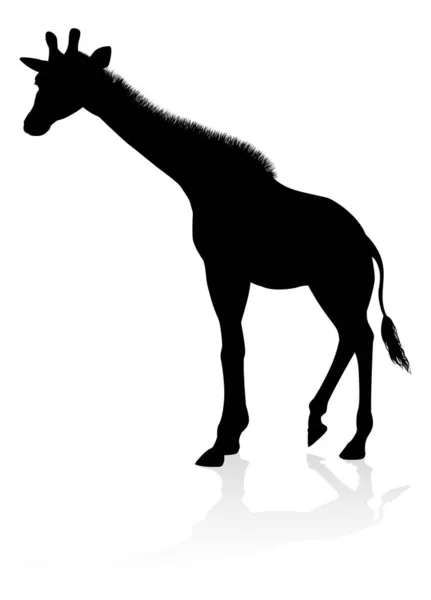 Girafe Safari Silhouette animale — Image vectorielle