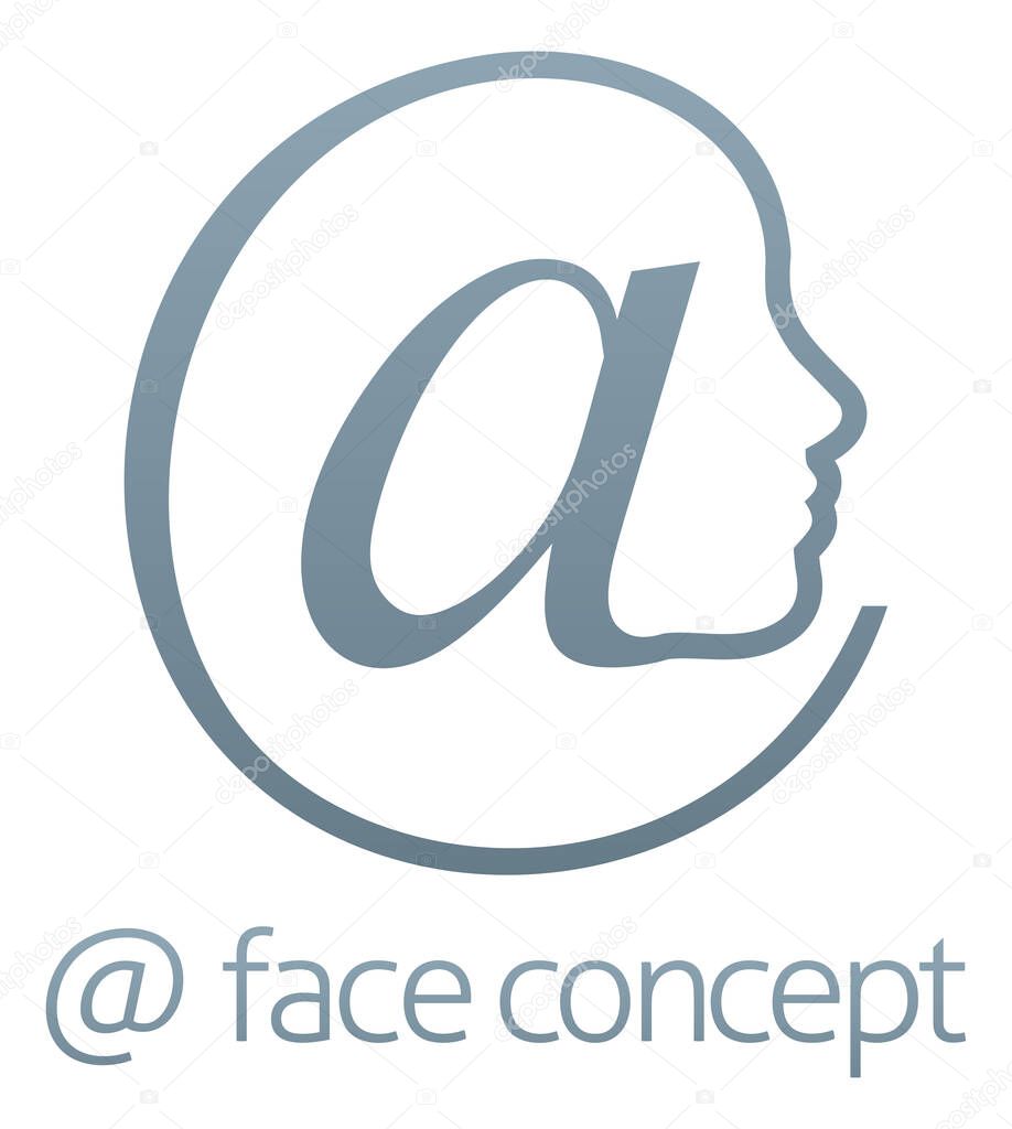 At Sign Symbol Face Concept