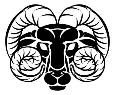Burç burç işaretleri, dairesel Koç burcu astrolojisi sembolü.