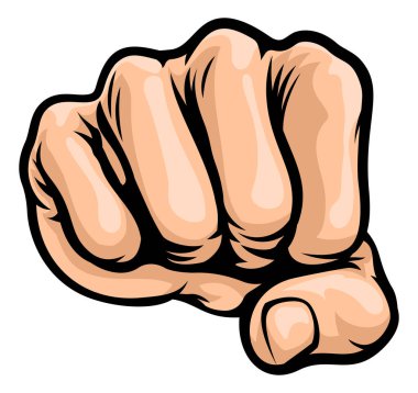 Çizgi roman tarzı bir çizgi film yumruğu.