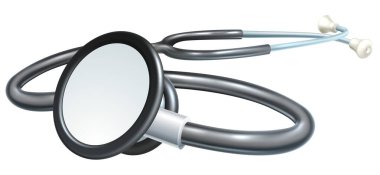 Bir doktorun tıbbi steteskopunun yakın bir resmi.