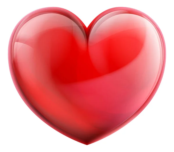 Μια Λαμπερή Κόκκινη Καρδιά Αγάπης Εικονίδιο — Διανυσματικό Αρχείο