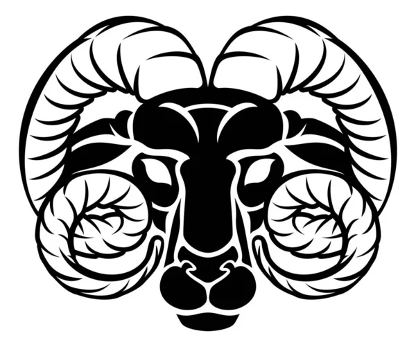 Horóscopo Signos Del Zodiaco Circular Aries Ram Astrología Símbolo — Vector de stock