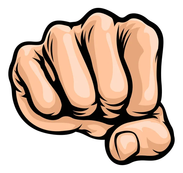 Çizgi roman tarzı bir çizgi film yumruğu.