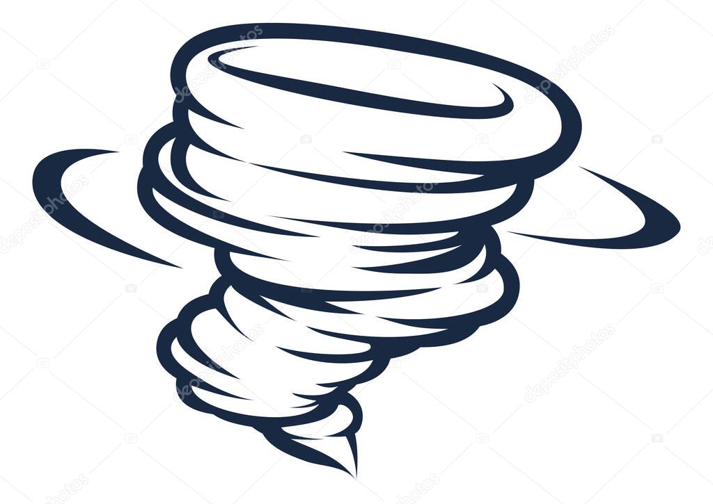 A tornado, cyclone, hurricane or twister weather icon concept