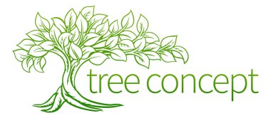 A tree concept icon illustration with roots
