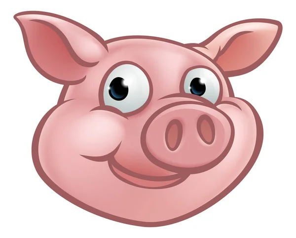 Cute Cartoon Pig Character Mascot Illustration — Stock Vector