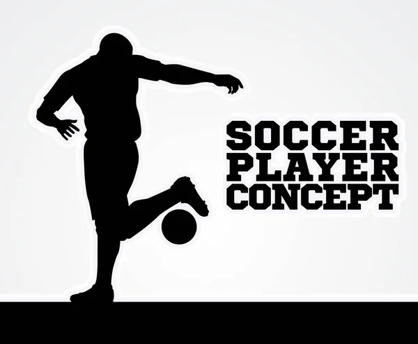 Illustration Stylisée Footballeur Silhouette Qui Dribble Football — Image vectorielle