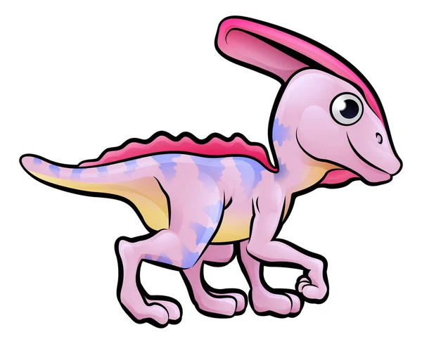 Parasaurolophus Dinosaurie Djur Tecknad Karaktär — Stock vektor