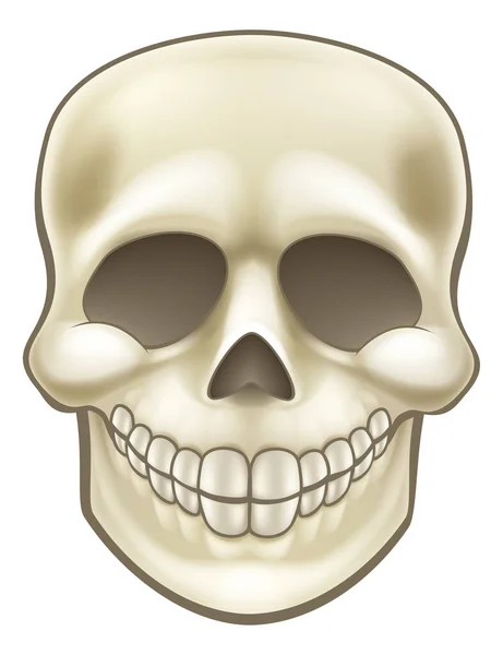 Kids Cartoon Skull Halloween Illustration — Vettoriale Stock