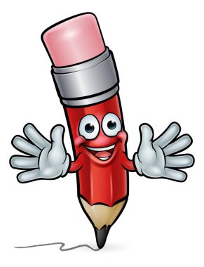 A pencil cartoon character education mascot illustration