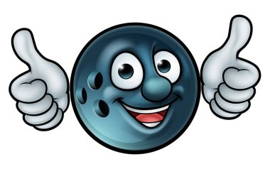 A ten pin bowling ball cartoon sports mascot clipart