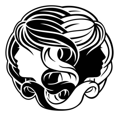 A Gemini twins horoscope astrology zodiac sign symbol