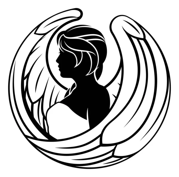 Virgo Angel Horoscope Astrology Zodiac Sign Icon - Stok Vektor