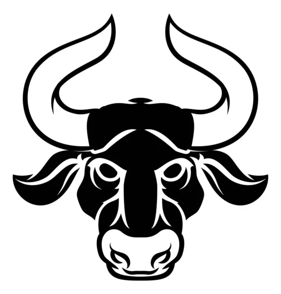 Circular Taurus Bull Horoscope Astrology Zodiac Sign Icon — Stockvector