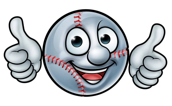 Baseball Ball Cartoon Sports Mascot — Archivo Imágenes Vectoriales