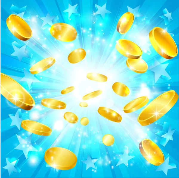 Money Gold Coins Stars Jackpot Win Concept Background — ストックベクタ