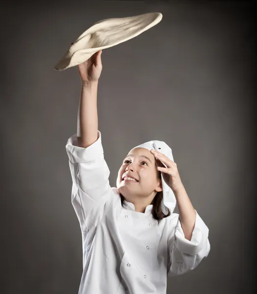Chef working the dough — Stock Photo, Image
