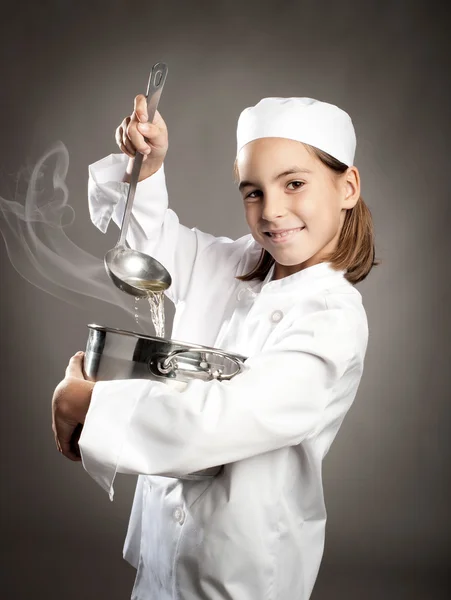 Little chef cooking — Stock Photo, Image