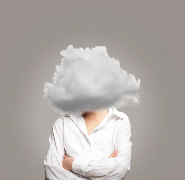 Little girl with cloud — Stock Photo, Image