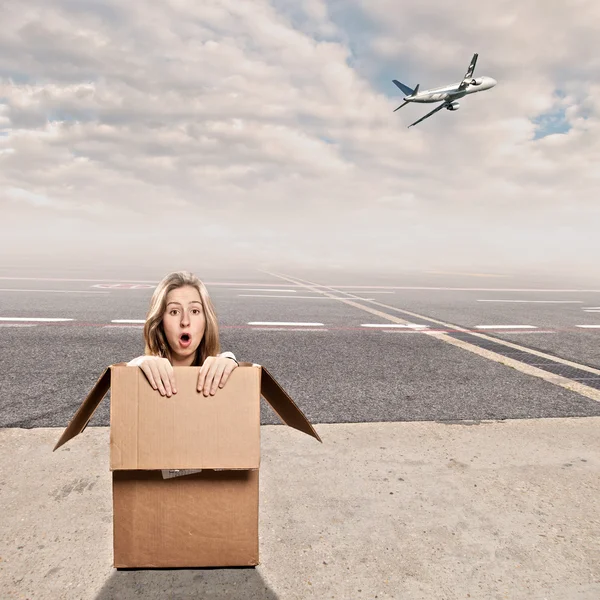 Inside a box at airport — Stock Photo, Image