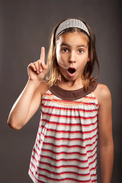 Little girl with surprise expression — Stock Photo, Image