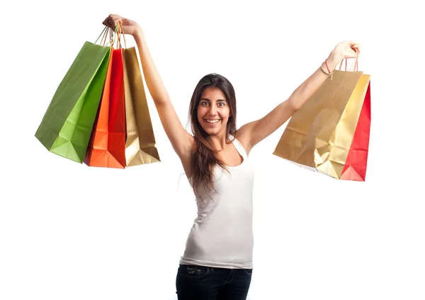 Femeie de cumpărături tânără — Fotografie, imagine de stoc