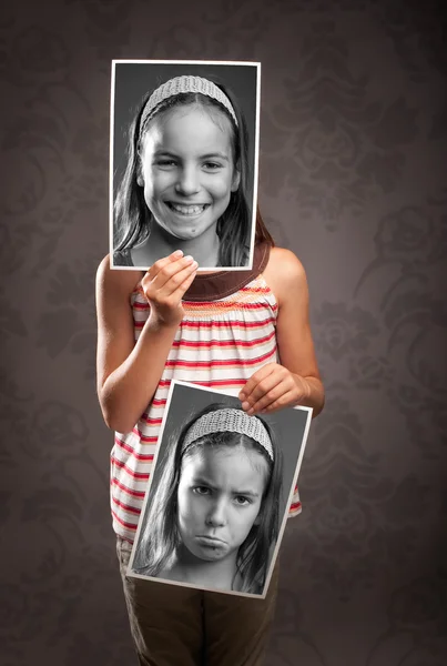 Menina com dois rostos — Fotografia de Stock