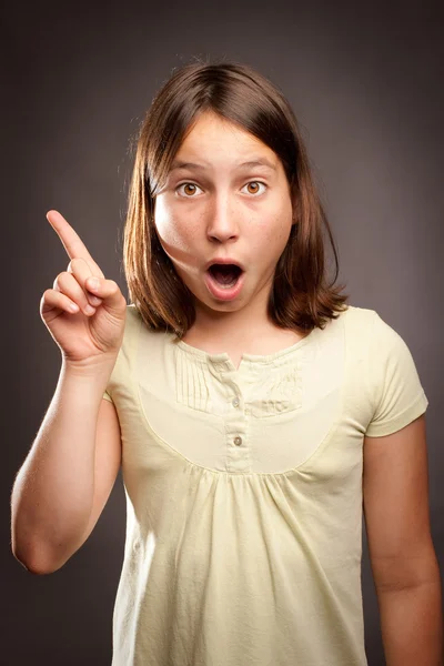 Young girl with surprise expression — Stock Photo, Image