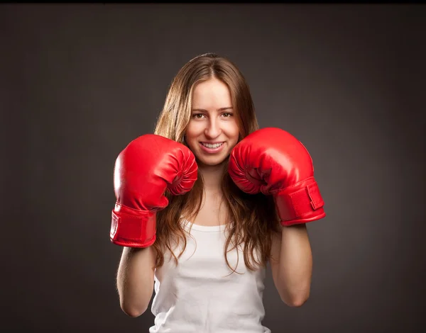 Fiatal bokszoló nő — Stock Fotó