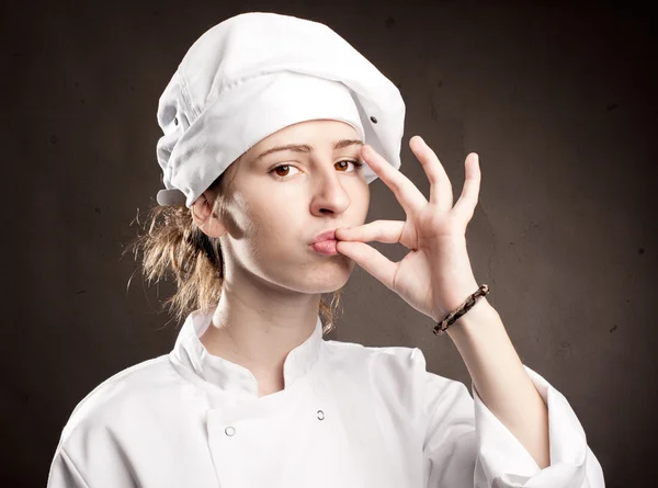 Mujer joven chef — Foto de Stock