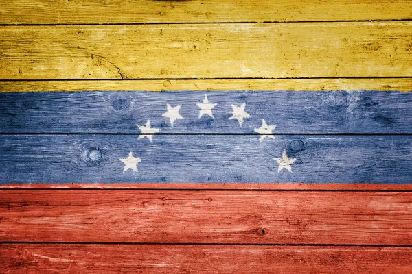 Venezuelan flag on wood — Stock Photo, Image