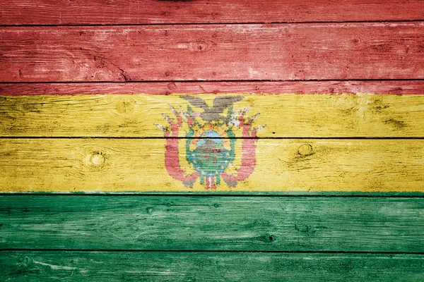 Bolivian flag on wood — Stock Photo, Image