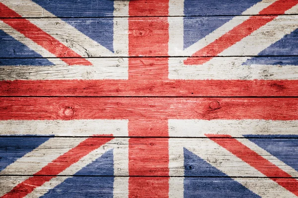 Brit zászló, fa — Stock Fotó