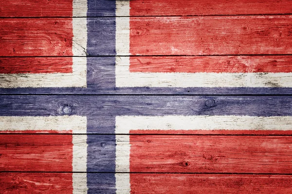 Bandeira norueguesa em madeira — Fotografia de Stock