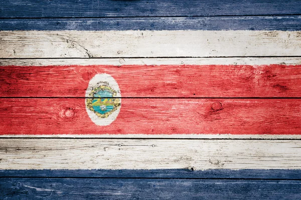 Bandera de Costa Rica sobre madera — Foto de Stock