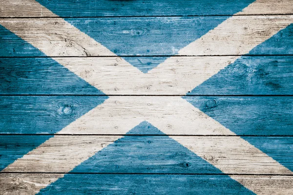 Scottish flag on wood — Stock Photo, Image