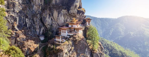 Panoramic View Tigers Nest Temple Paro Bhutan High Quality Photo — 스톡 사진