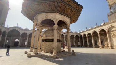 Cairo, Egypt - Desember 12, 2021 courtyard of the Mosque of Muhammad Ali in the Citadel of Saladin. High quality 4k footage