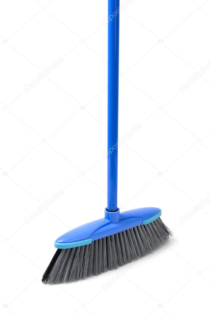 Blue broom for cleaning