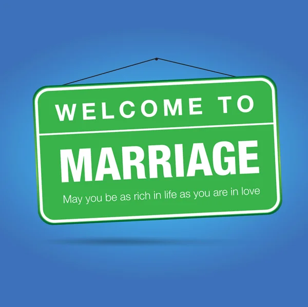 Добро пожаловать в брак — стоковый вектор