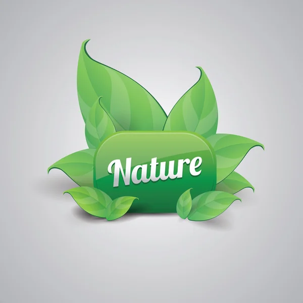 Bouton vert nature — Image vectorielle