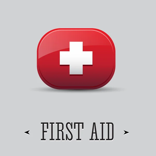 Кнопка оказания первой помощи — стоковый вектор