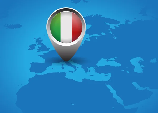 Italië vlag en kaart knop — Stockvector