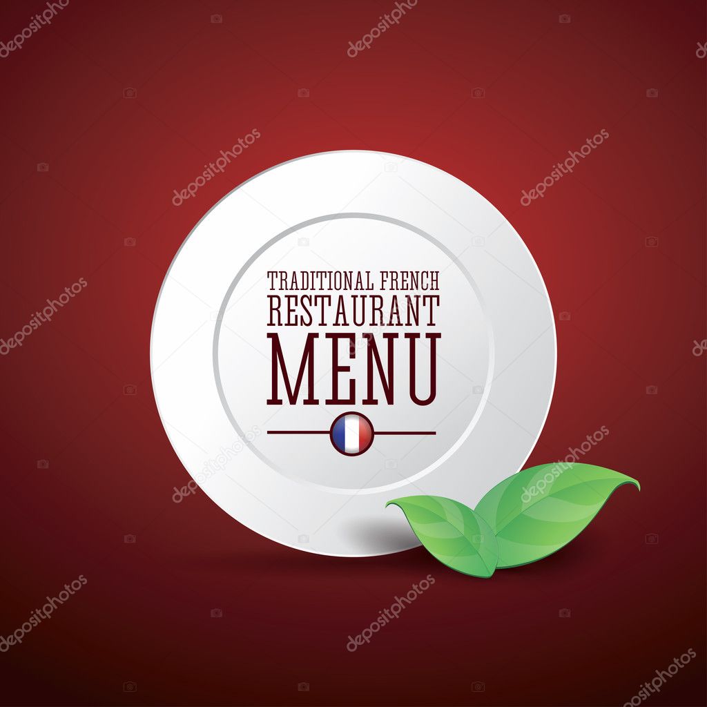 Traditional French restaurant menu