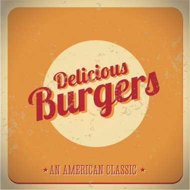 Delicious burger vintage American Classic